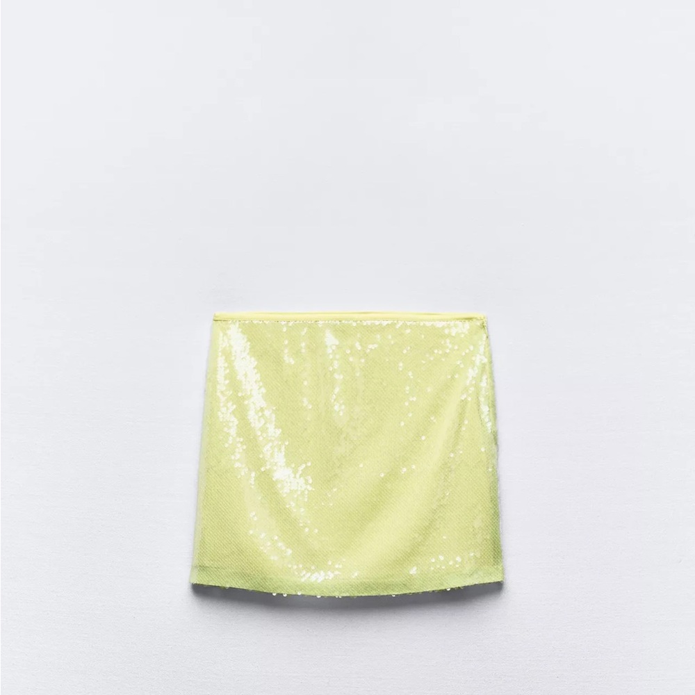 Zara Sequin Mini Skirt in Yellow